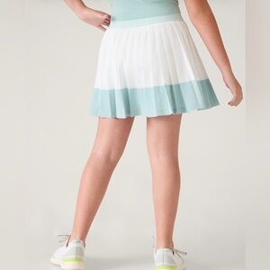Athleta White and Light green Skater Skirt